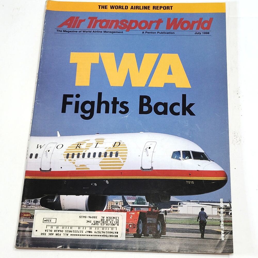 Air Transport World Magazine - July 1998 "TWA Fights Back" Issue, Blue/White